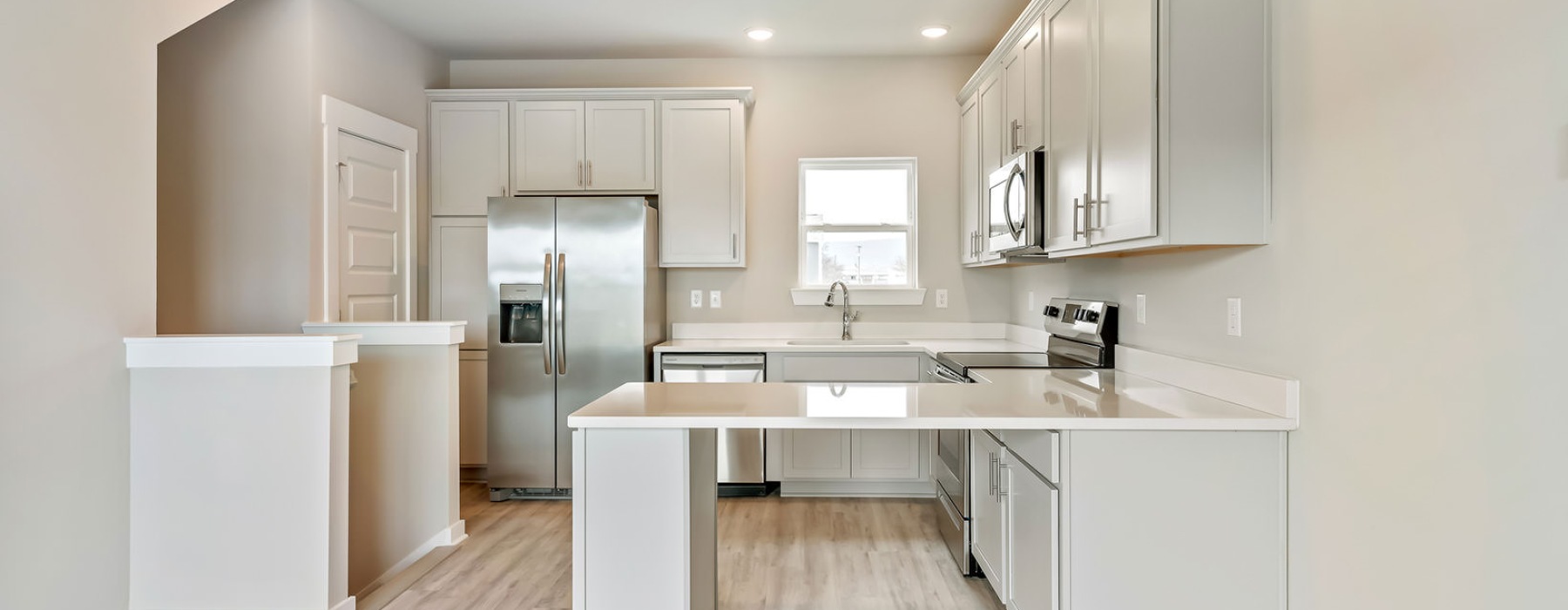 Brightly lit, second floor kitchen in townhome at Lookout View